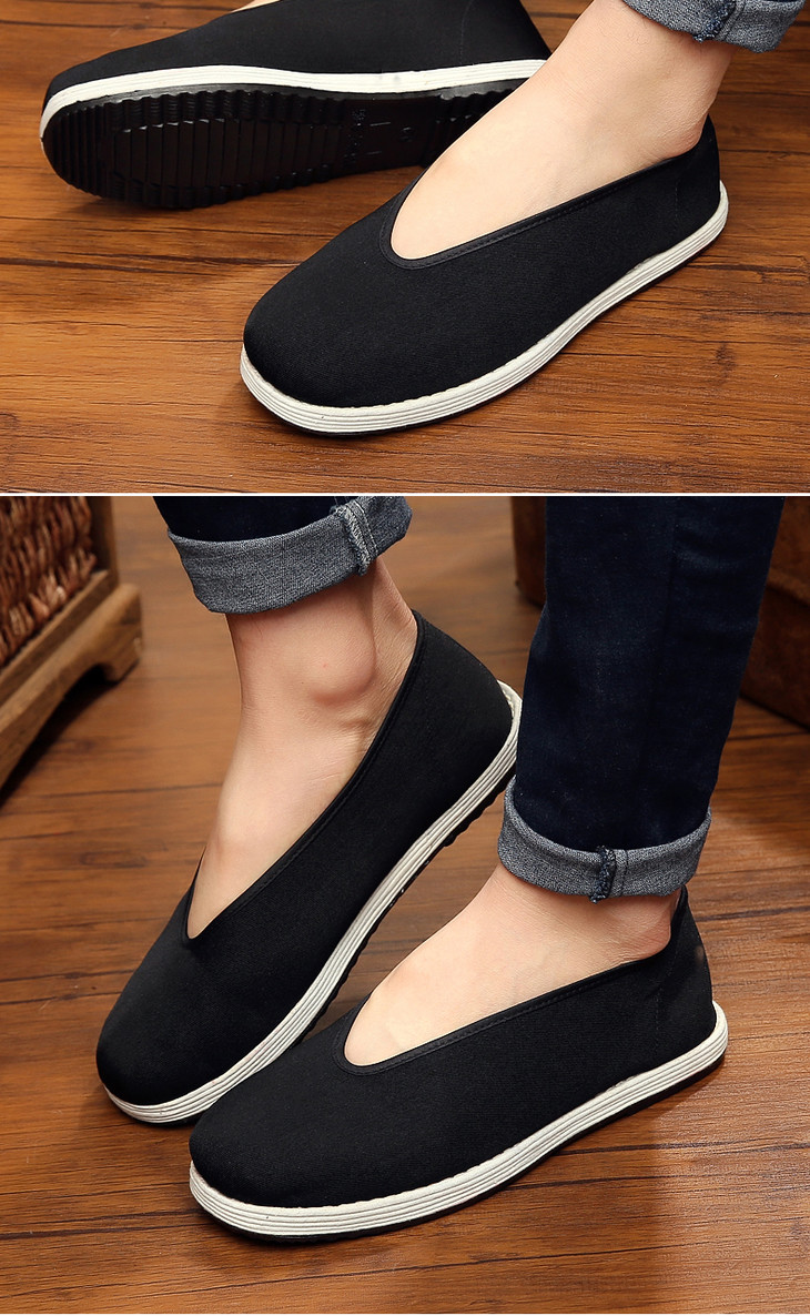 b14中国风老北京布鞋男春夏休闲透气中老年爸爸鞋千层底青年圆口布鞋