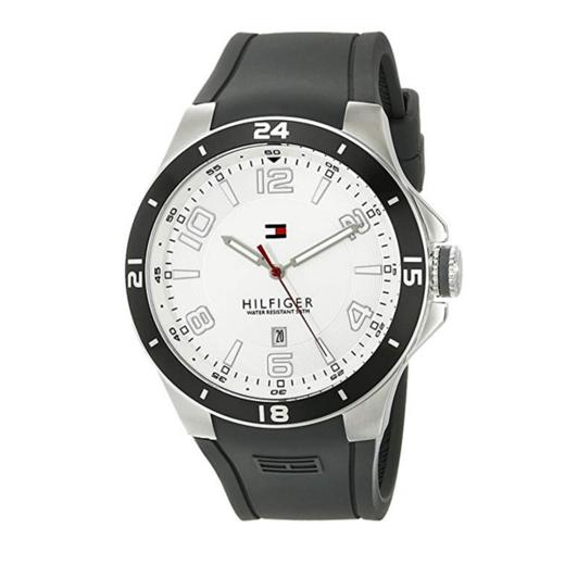 tommyhilfiger黑色表带不锈钢男士运动石英手表1790863特价75折
