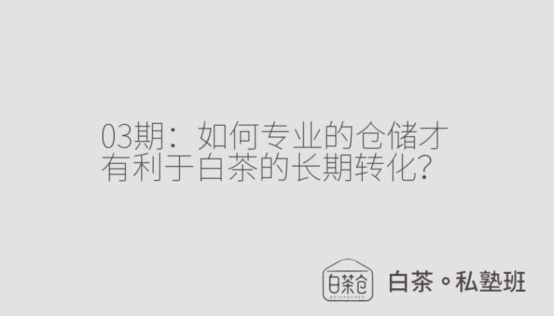 白茶私塾班03期:如何保存白茶更适合其长期转化？