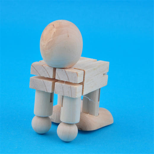 幼儿园课堂手工DIY创意手工，白坯木质活动关节木头人材料包 商品图11