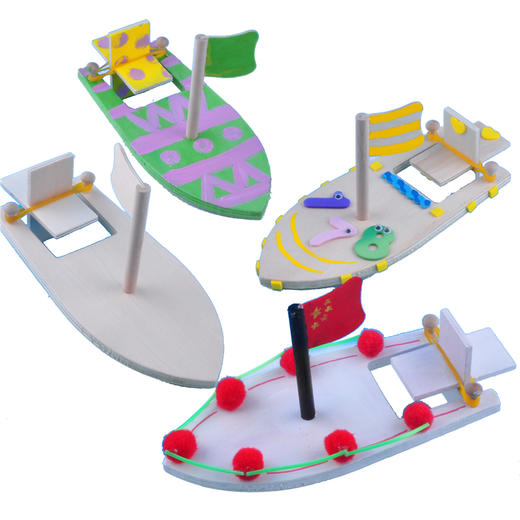 幼儿园课堂手工DIY创意手工 木质轮船材料包 商品图1