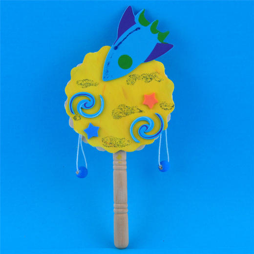 幼儿园课堂手工DIY创意手工本色拨浪鼓材料包不含配件 商品图14