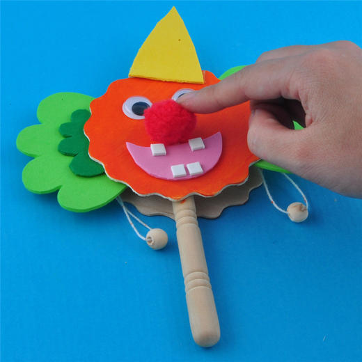 幼儿园课堂手工DIY创意手工本色拨浪鼓材料包不含配件 商品图11