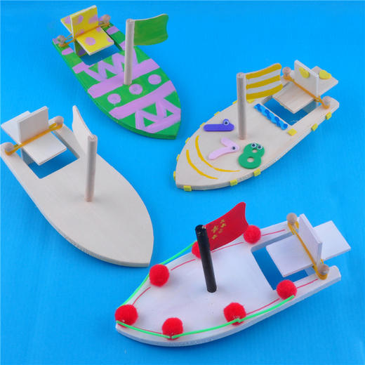 幼儿园课堂手工DIY创意手工 木质轮船材料包 商品图11