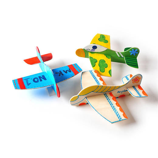 幼儿园课堂手工DIY创意手工，白胚木质飞机材料包 商品图14