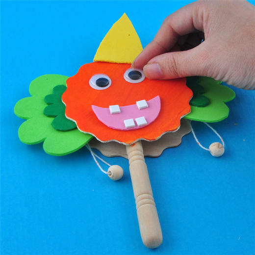 幼儿园课堂手工DIY创意手工本色拨浪鼓材料包不含配件 商品图10