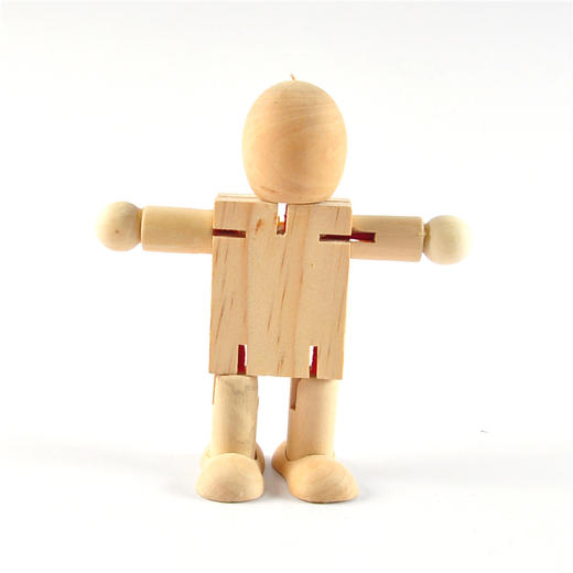 幼儿园课堂手工DIY创意手工，白坯木质活动关节木头人材料包 商品图1