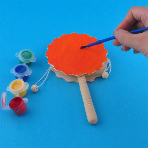 幼儿园课堂手工DIY创意手工本色拨浪鼓材料包不含配件 商品图5