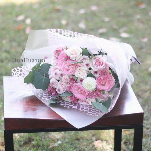 越来越爱丨18朵桃红&粉雪山玫瑰芬得拉混合花束 商品图1