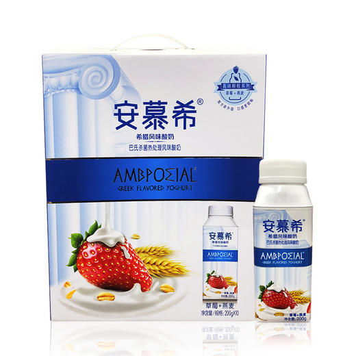 安慕希希腊风味酸奶（草莓+燕麦）200g10支装 商品图0