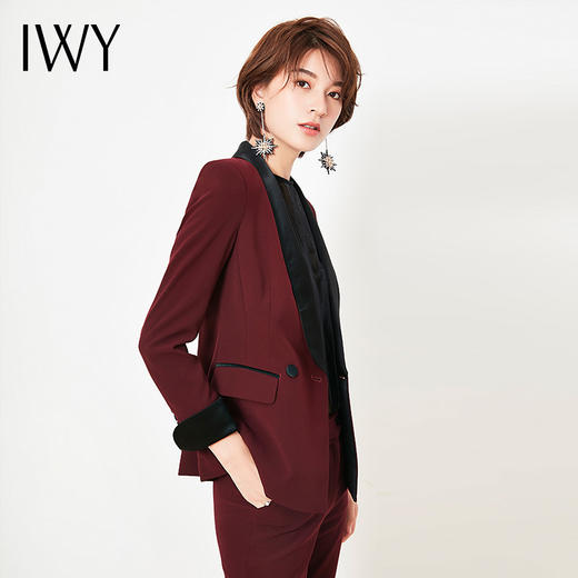 IWY/ 酒红色西装长裤套装CP307 商品图5