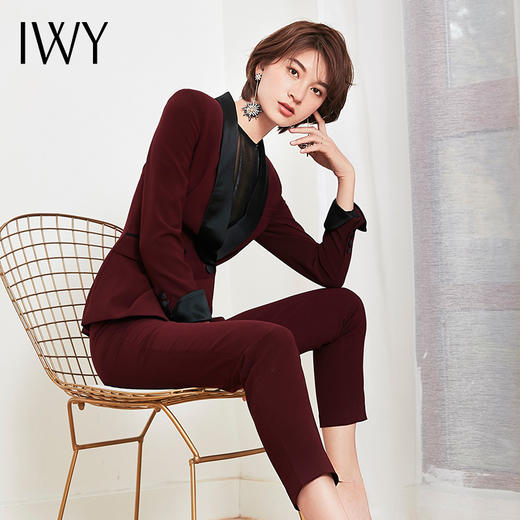 IWY/ 酒红色西装长裤套装CP307 商品图7