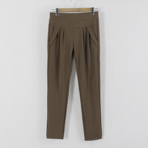 L码女士棕色春夏通勤优雅小脚裤B24 商品图0