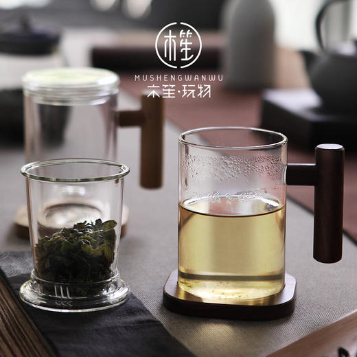 【香茶需好器，好器衬香茶】创意木盖高硼硅玻璃泡茶杯，透明品茗花茶杯 商品图4