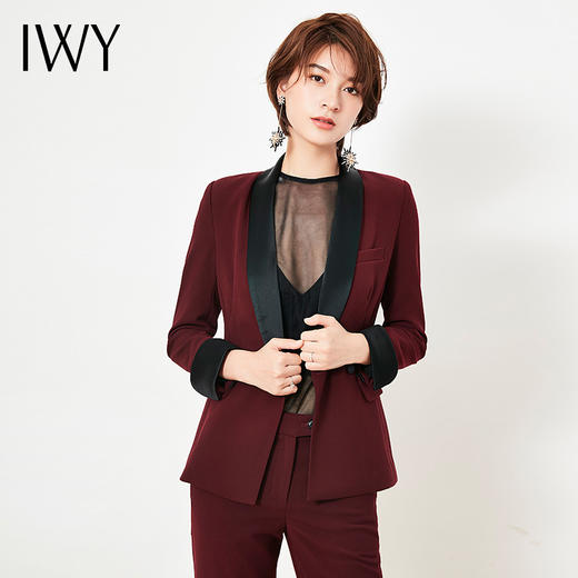 IWY/ 酒红色西装长裤套装CP307 商品图4