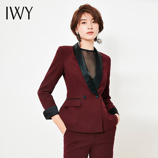 IWY/ 酒红色西装长裤套装CP307 商品图3