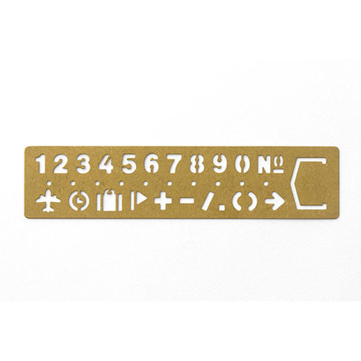 【特惠】日本原装 TRC BRASS 黄铜复古文具 数字字母图标标签模板尺子 商品图4