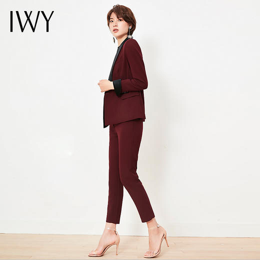 IWY/ 酒红色西装长裤套装CP307 商品图1
