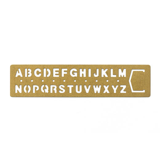 【特惠】日本原装 TRC BRASS 黄铜复古文具 数字字母图标标签模板尺子 商品图1