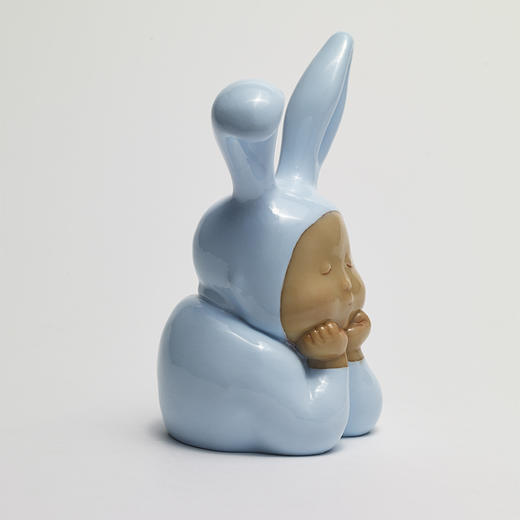 稀奇艺术瞿广慈作品mini版《兔比比》雕塑艺术品 迷你小号桌面摆件礼品 生日礼物 商品图3
