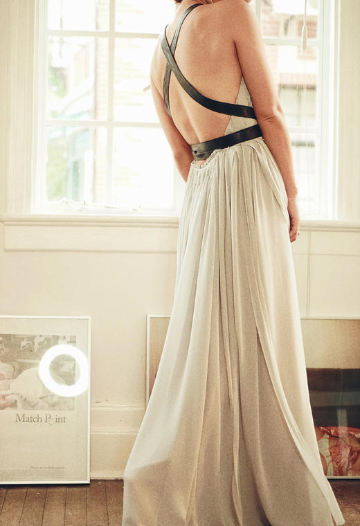 AtelierMissLu / Xanthe 浅灰编织露背长礼服裙 商品图8