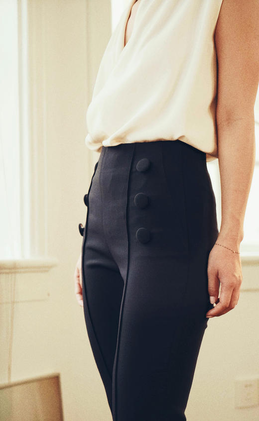 AtelierMissLu / Nelly 藏青修身九分裤 商品图3