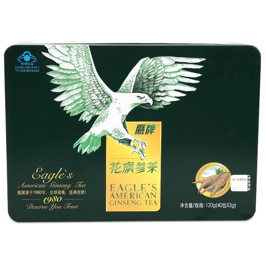 鹰牌花旗参茶铁盒装40袋 商品图0