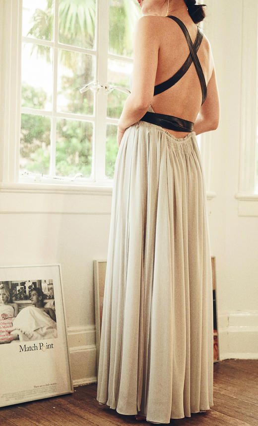 AtelierMissLu / Xanthe 浅灰编织露背长礼服裙 商品图2