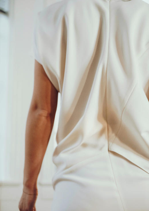 AtelierMissLu / Meroy 白色褶皱短袖连身裙 商品图4