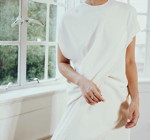 AtelierMissLu / Meroy 白色褶皱短袖连身裙 商品图6