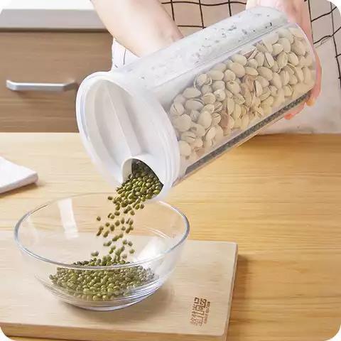 【节省空间 大号储物罐】1个顶4个 厨房分格五谷杂粮储物罐 收纳罐 商品图1