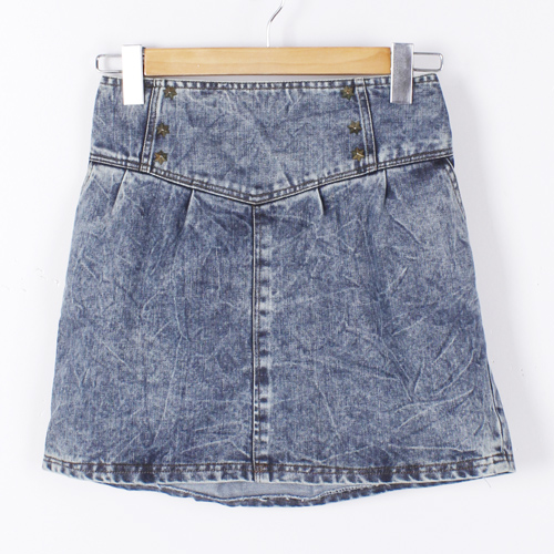 均码蓝色牛仔半身裙a字高腰显瘦包臀裙一步裙B88
