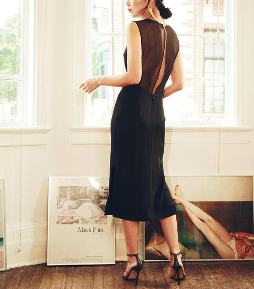 AtelierMissLu / Delia 黑色拼纱礼服裙 商品图6