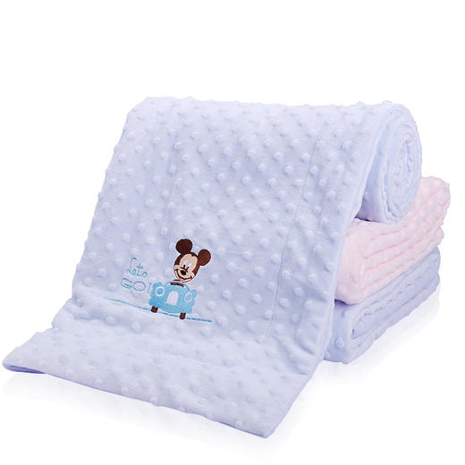 迪士尼宝宝毛毯夏季儿童夏凉毯新生儿盖毯婴儿午睡毯礼盒装蓝 商品图1