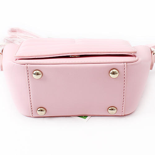 粉色dela夏季潮简约时尚饺子包纯色单肩斜挎女包a7