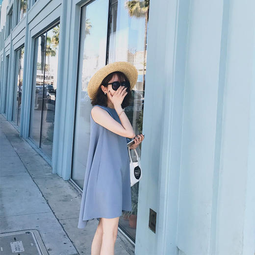 金蘑菇菇 挚爱私品 很美雾霾蓝连衣裙  罩衫是分开的 好版型真的很显白 不退不换！ 商品图0