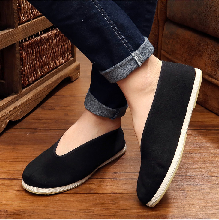 d22老北京布鞋手工千层底男休闲鞋春夏中老年爸爸鞋透气青年圆口布鞋