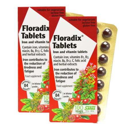 【直邮】Floradix Iron 德国铁原补铁片 补气血 84粒装 孕妇可用【 0.06KG】 商品图0