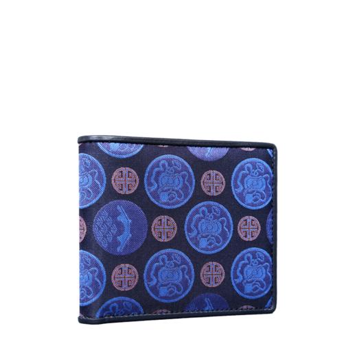 SAINTJOY/上久楷 男士宋锦皮夹钱包 深蓝红绸都情·黑色 BMS18D0101 商品图2