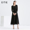 EITIE爱特爱女装早秋新款优雅气质系带收腰钉珠礼服裙长裙5677302 商品缩略图0