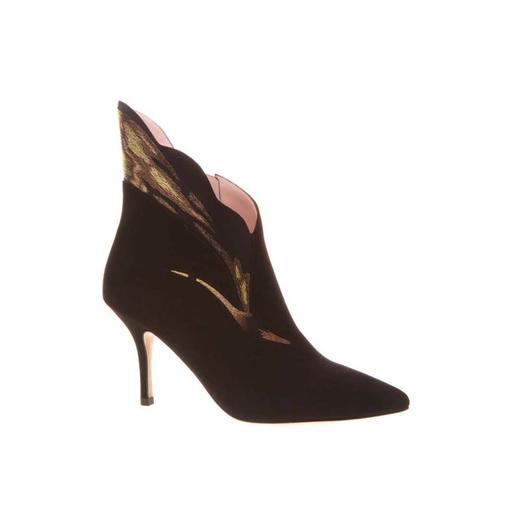 sheme鹤鸣 闻声  新中式手工丝绸刺绣 细高跟 优雅女士短靴 商品图1