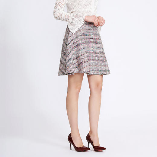 EITIE爱特爱女装秋季新品时尚编织纹理小香风短裙半身裙半裙C1806108 商品图2