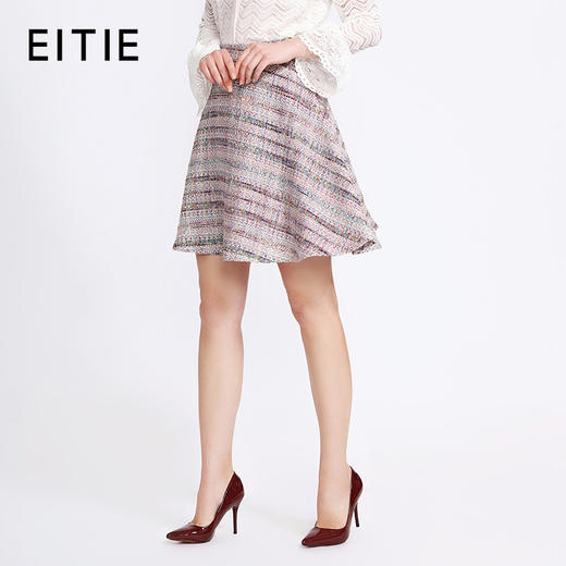 EITIE爱特爱女装秋季新品时尚编织纹理小香风短裙半身裙半裙C1806108 商品图0