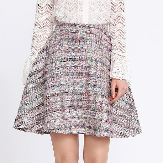 EITIE爱特爱女装秋季新品时尚编织纹理小香风短裙半身裙半裙C1806108 商品图4