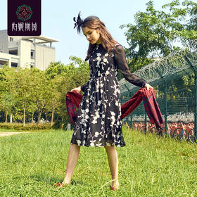 【伯妮斯茵】3S6723--黑色连衣裙--花园里的珍妮--《画尽世间光影，只为挚爱的女人》