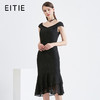 EITIE爱特爱女装早秋新款性感包袖一字领包臀钉珠鱼尾礼服裙5677305 商品缩略图0