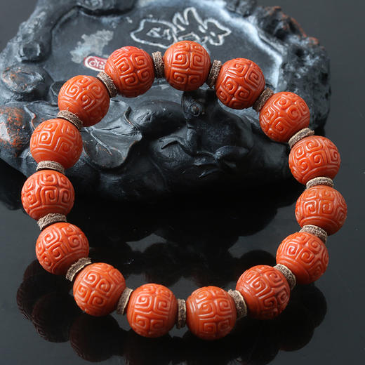 【900066】南红川料回纹珠手串