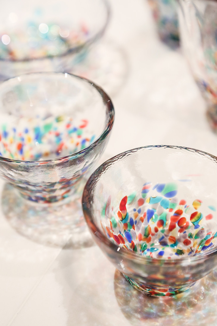 [屁侠house]日本进口 津轻手工 彩虹波点玻璃杯碗/玻璃杯(预售)