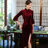 XGT8256Q中国风丝绒改良旗袍 商品缩略图1