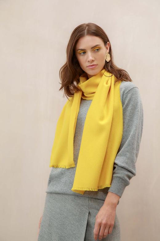 超细美利奴羊毛围巾  明黄色 商品图2